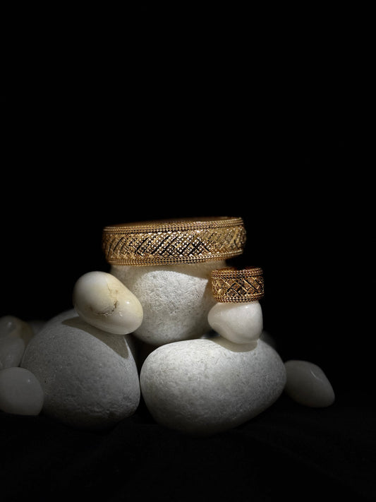 The Heritage Chevron Set (Bangle & Ring)