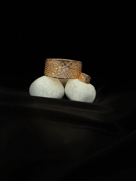 The Sunburst Floral Statement Set (Bangle & Ring)