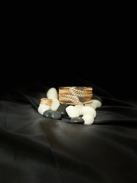 Golden Leaf Weave Set (Bangle & Ring)